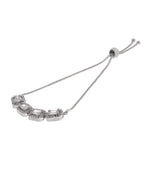 Jewels Nest Classic White Square Stone Diamond-Style Adjustable Bracelet | Grocsy
