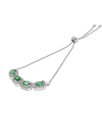 Jewels Nest Emerald Green Square Stone Diamond-Style Adjustable Bracelet | Grocsy
