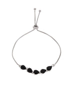 Jewels Nest Classic Black Teardrop Stone Adjustable Bracelet | Grocsy