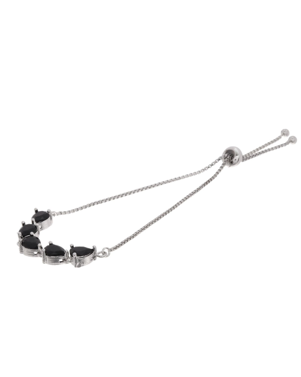 Jewels Nest Classic Black Teardrop Stone Adjustable Bracelet | Grocsy