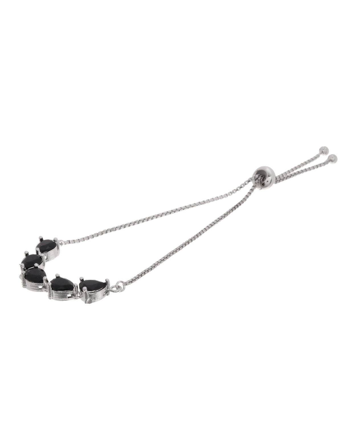 Jewels Nest Classic Black Teardrop Stone Adjustable Bracelet | Grocsy