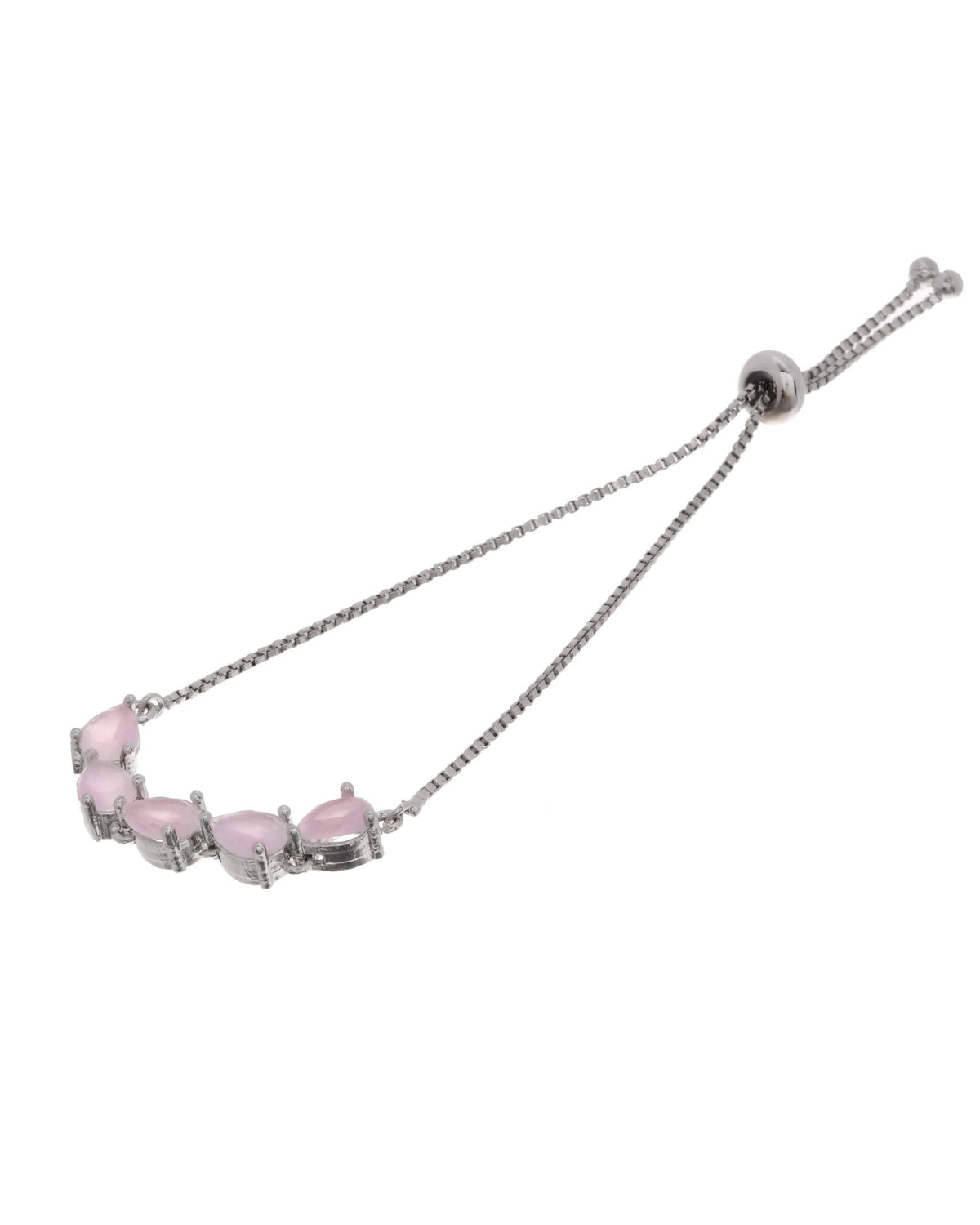 Jewels Nest Pink Heart Stone Adjustable Bracelet For Women | Grocsy