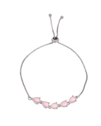 Jewels Nest Pink Heart Stone Adjustable Bracelet For Women | Grocsy