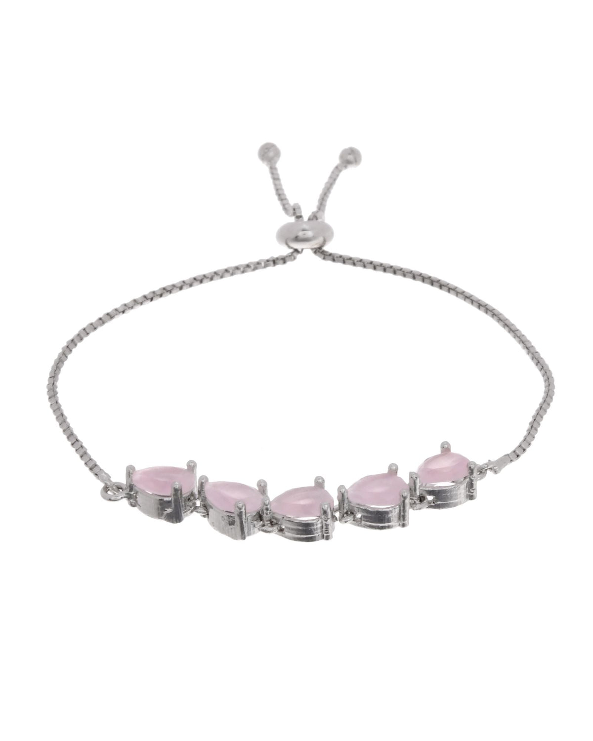 Jewels Nest Pink Heart Stone Adjustable Bracelet For Women | Grocsy