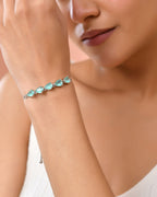Jewels Nest Mint Green Stone Adjustable Bracelet For Women | Grocsy
