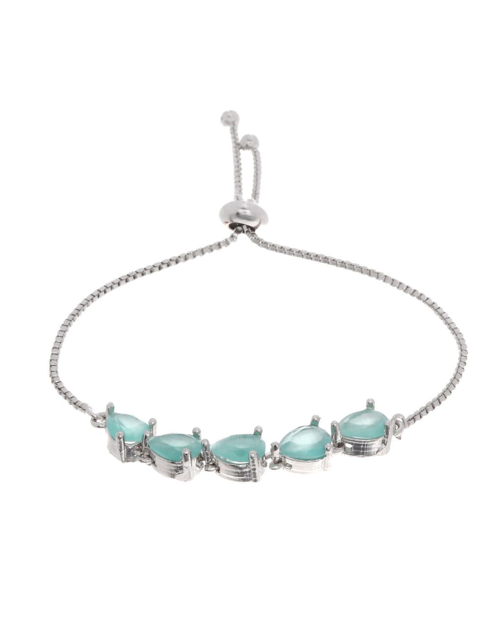 Jewels Nest Mint Green Stone Adjustable Bracelet For Women | Grocsy