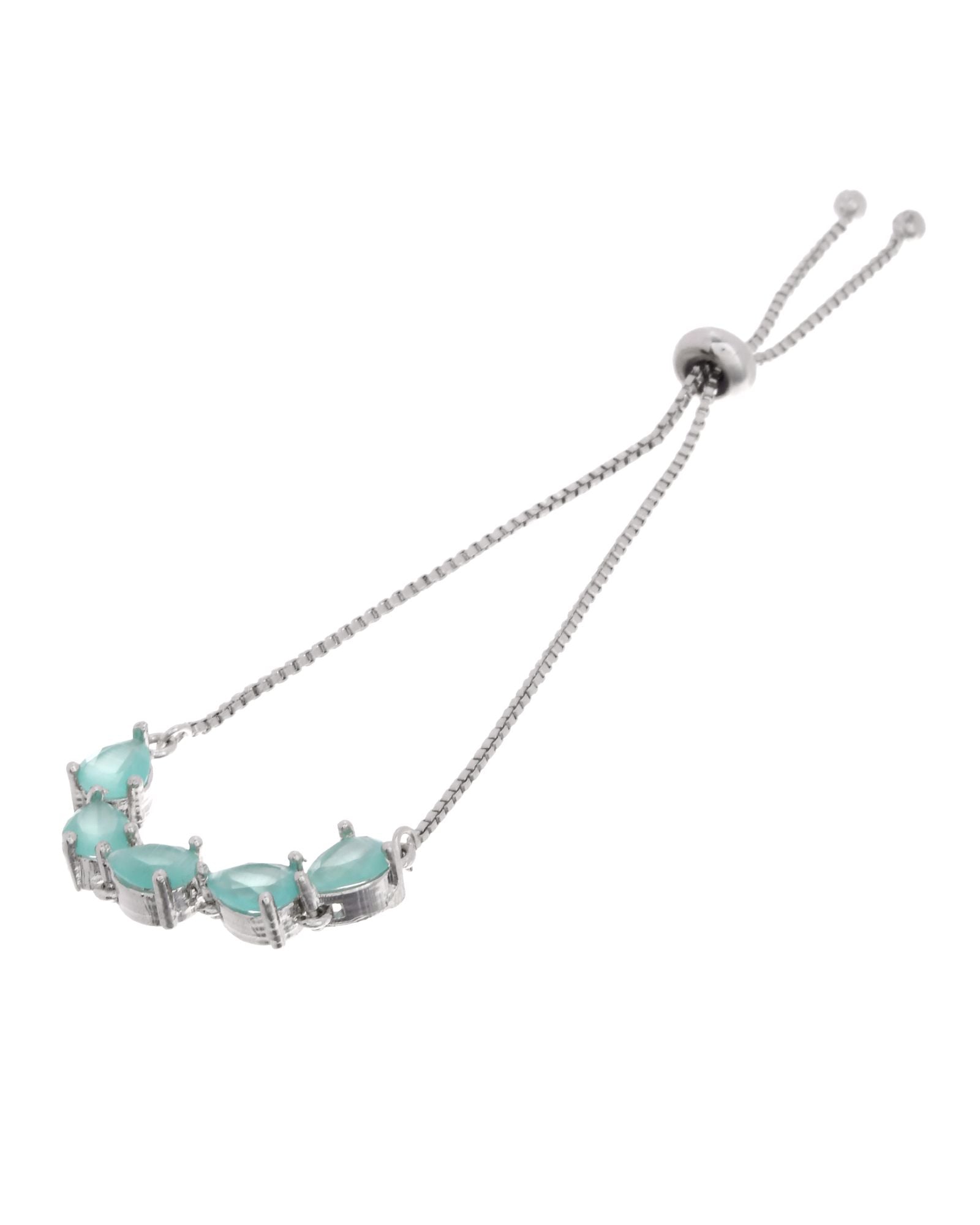 Jewels Nest Mint Green Stone Adjustable Bracelet For Women | Grocsy