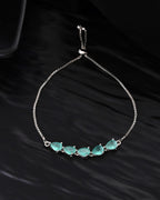 Jewels Nest Mint Green Stone Adjustable Bracelet For Women | Grocsy