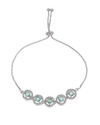 Jewels Nest Green Halo Crystal Adjustable Bracelet For Women | Grocsy