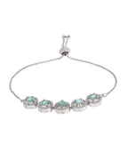 Jewels Nest Green Halo Crystal Adjustable Bracelet For Women | Grocsy
