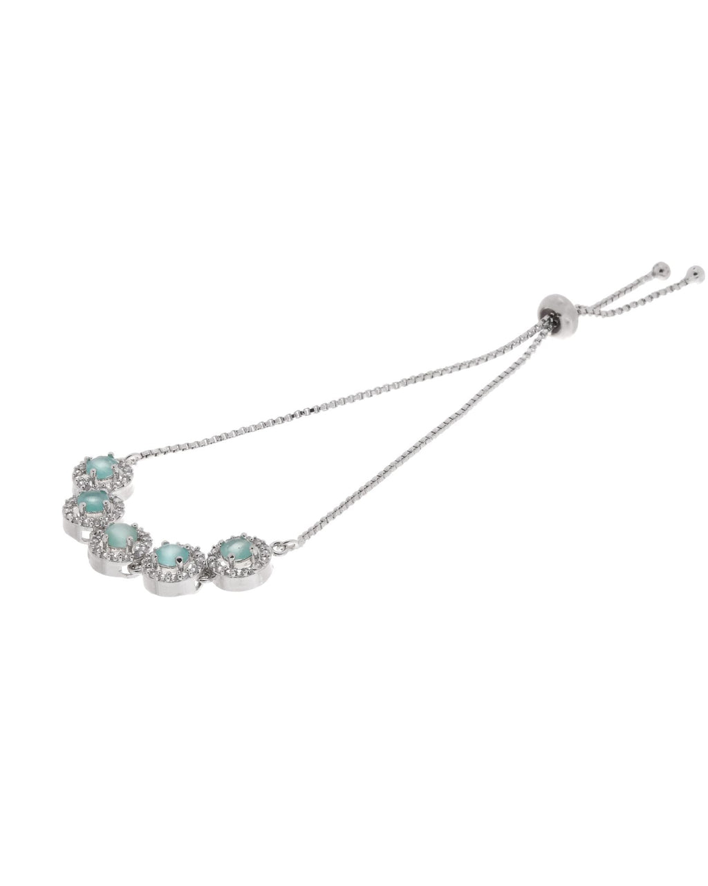 Jewels Nest Green Halo Crystal Adjustable Bracelet For Women | Grocsy