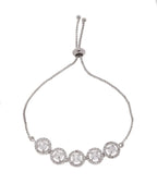 Jewels Nest Silver Plated White Stone Circle Design Bracelet | Grocsy