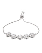 Jewels Nest Silver Plated White Stone Circle Design Bracelet | Grocsy