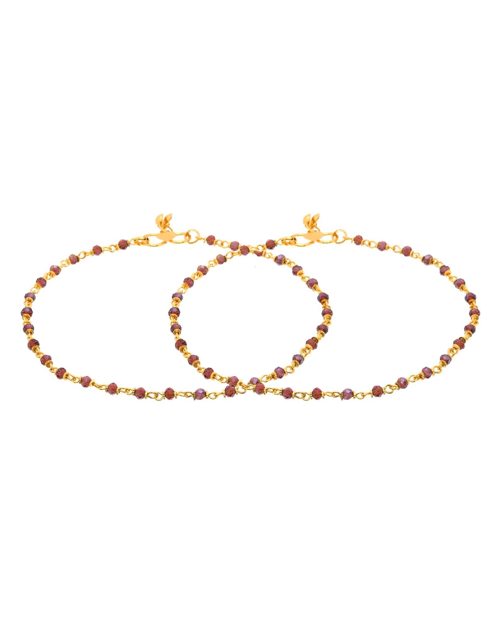 Jewels Nest Gold Tone Beaded Anklet For Women | Grocsy