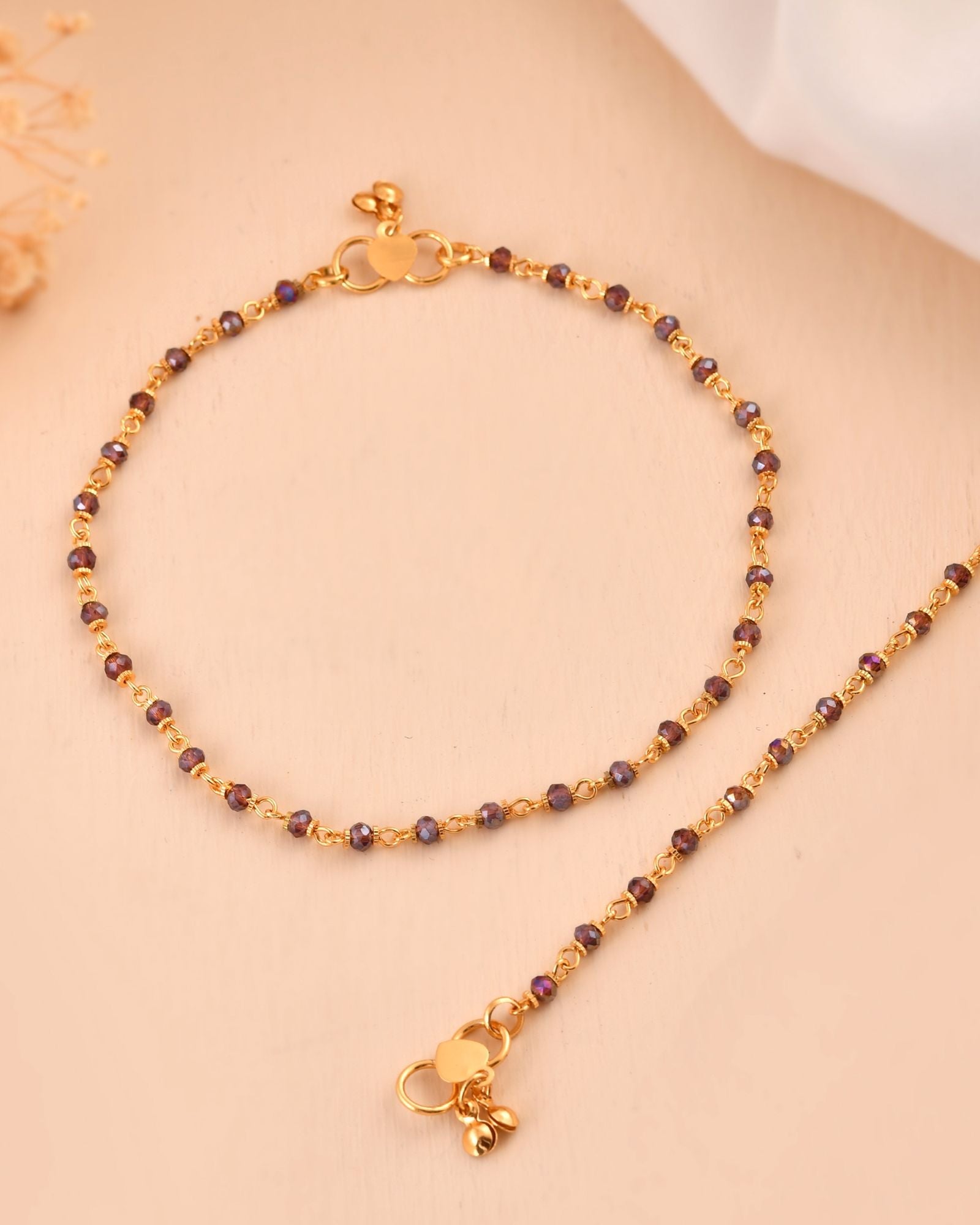Jewels Nest Gold Tone Beaded Anklet For Women | Grocsy