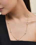 Jewels Nest Elegant Gold-Polished Beaded Chain – Premium Brass Designer Jewelry | Grocsy