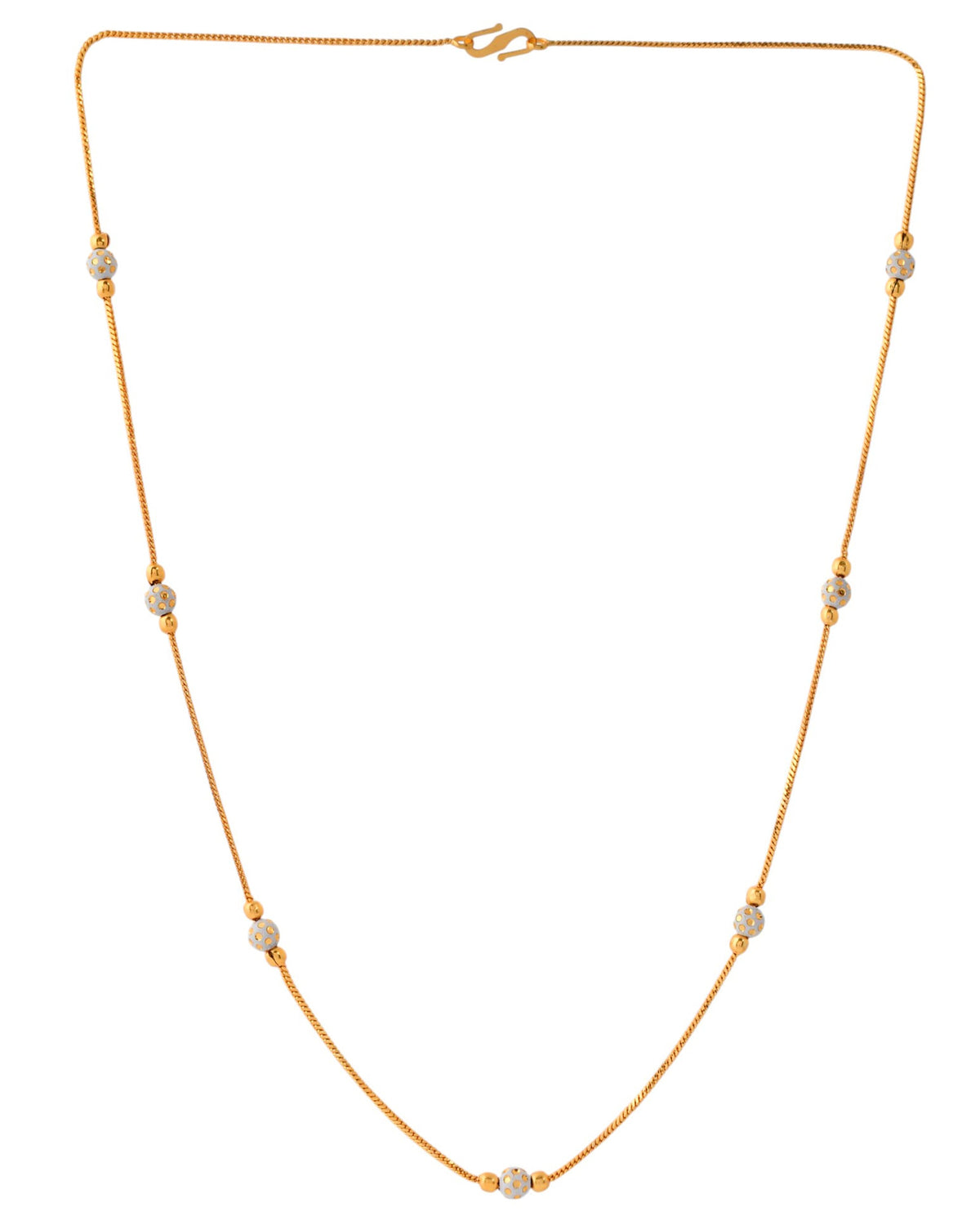 Jewels Nest Elegant Gold-Polished Beaded Chain – Premium Brass Designer Jewelry | Grocsy