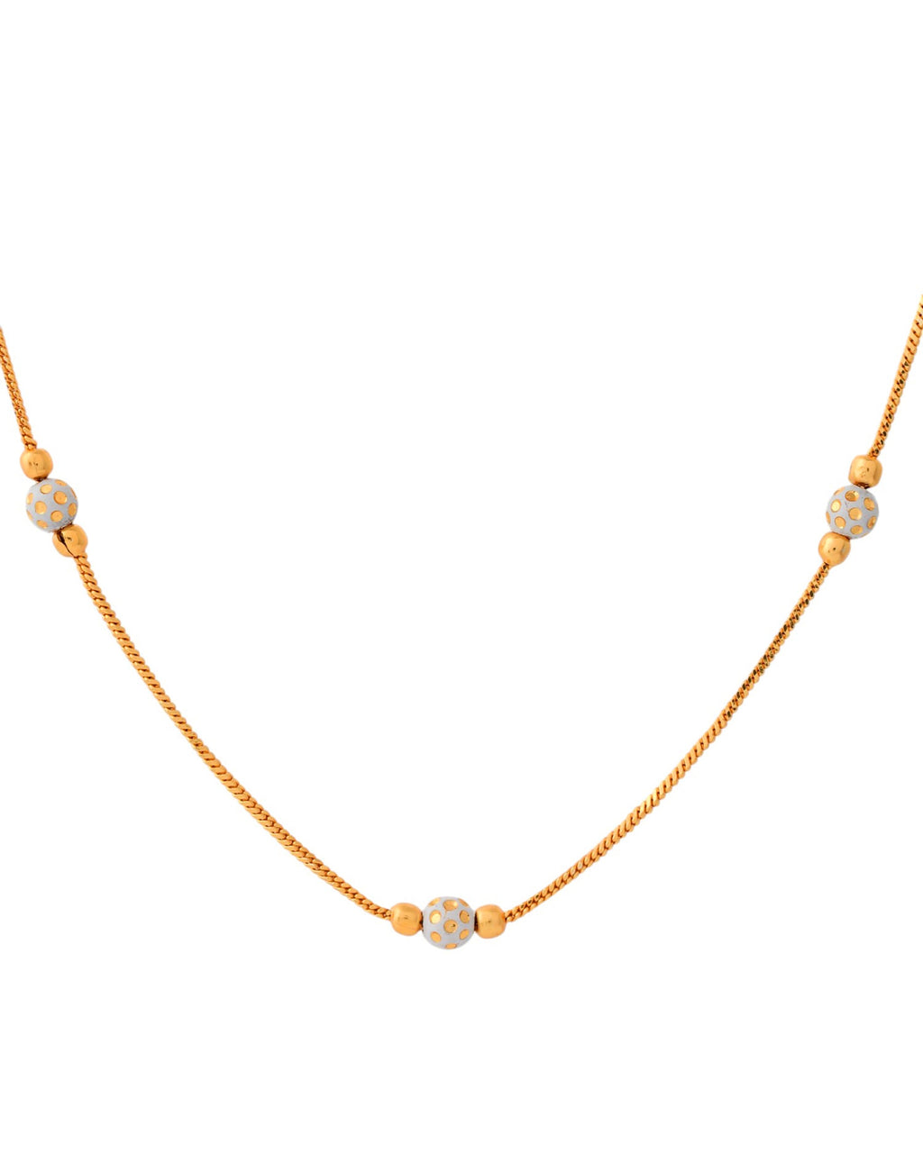 Jewels Nest Elegant Gold-Polished Beaded Chain – Premium Brass Designer Jewelry | Grocsy