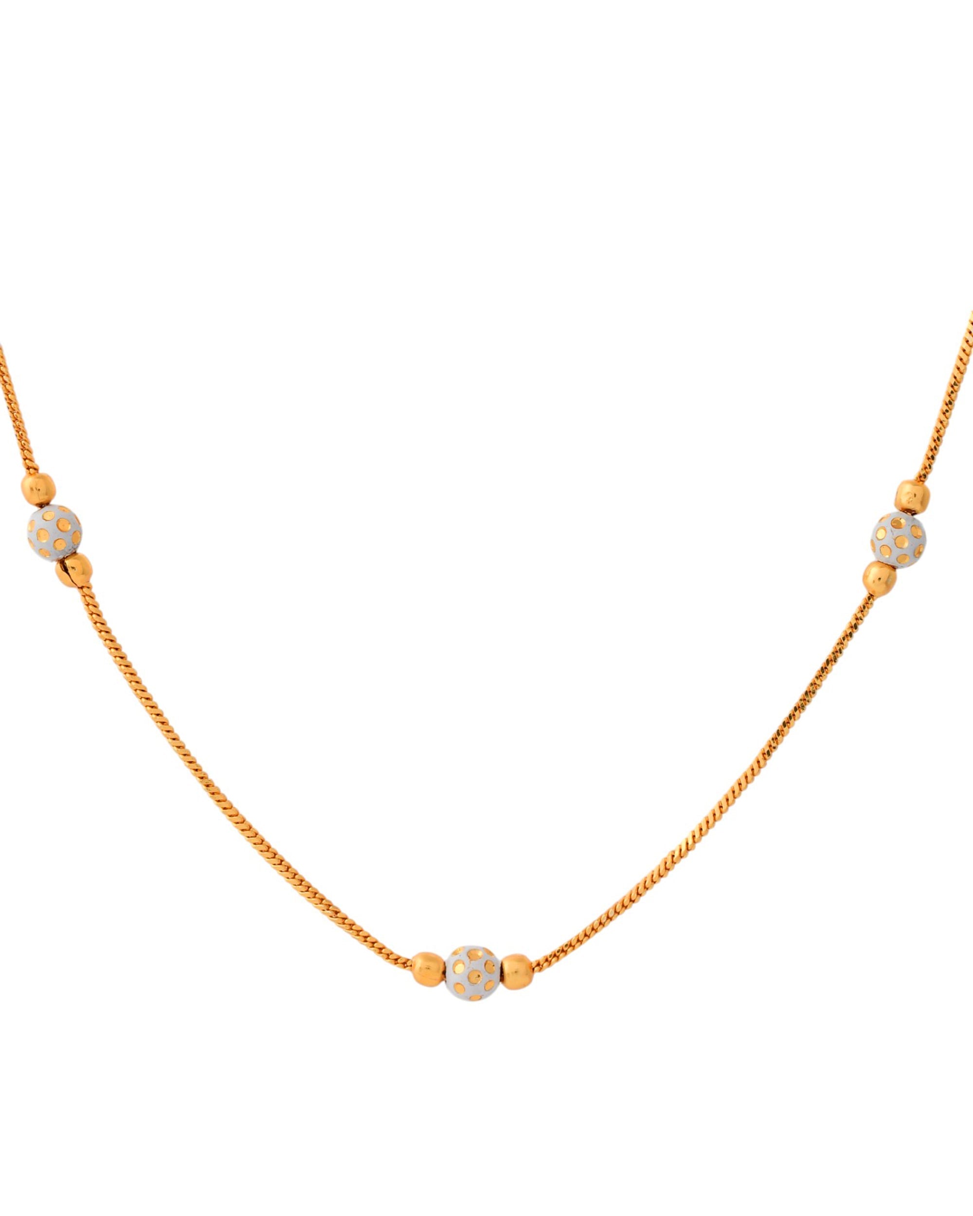 Jewels Nest Elegant Gold-Polished Beaded Chain – Premium Brass Designer Jewelry | Grocsy