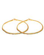 Jewels Nest Gold Plated Multicolor Stone Chain Anklet For Women | Grocsy