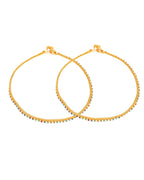 Jewels Nest Gold Plated Multicolor Stone Chain Anklet For Women | Grocsy