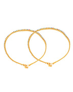 Jewels Nest Gold Plated Multicolor Stone Chain Anklet For Women | Grocsy
