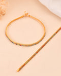 Jewels Nest Gold Plated Multicolor Stone Chain Anklet For Women | Grocsy