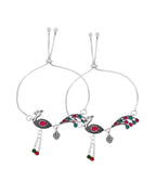 Jewels Nest Silver Plated Peacock Motif Adjustable Anklet For Women | Grocsy
