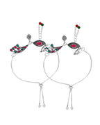 Jewels Nest Silver Plated Peacock Motif Adjustable Anklet For Women | Grocsy