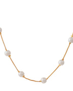 Jewels Nest Elegant Gold-Polished Pearl Chain Necklace – Timeless & Classic | Grocsy