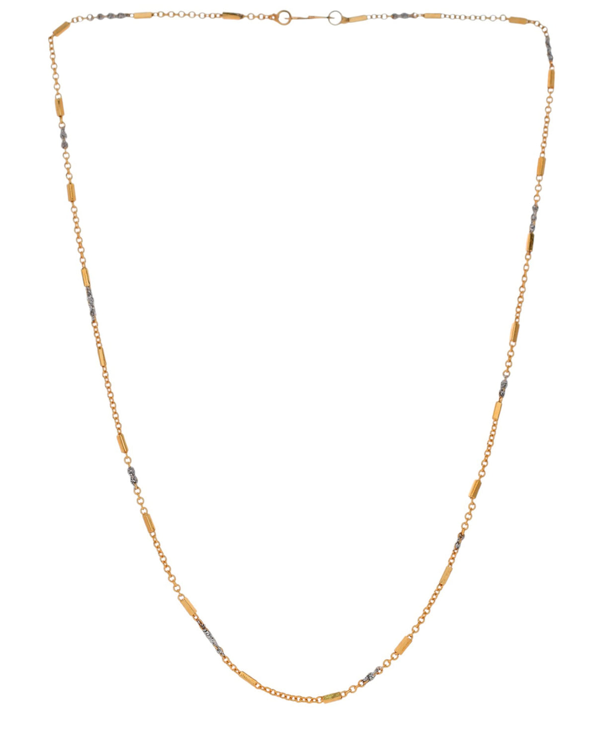 Jewels Nest Elegant Gold-Tone Dual-Tone Textured Chain for Men & Women | Grocsy