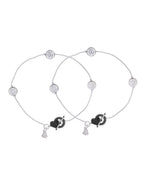 Jewels Nest Moonmark Minimal Silver Anklet With Coin Motif And Statement Heart Clasp | Grocsy