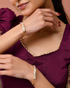 Jewels Nest Gold-Toned Stone Studded Openable Bangles For Women | Grocsy