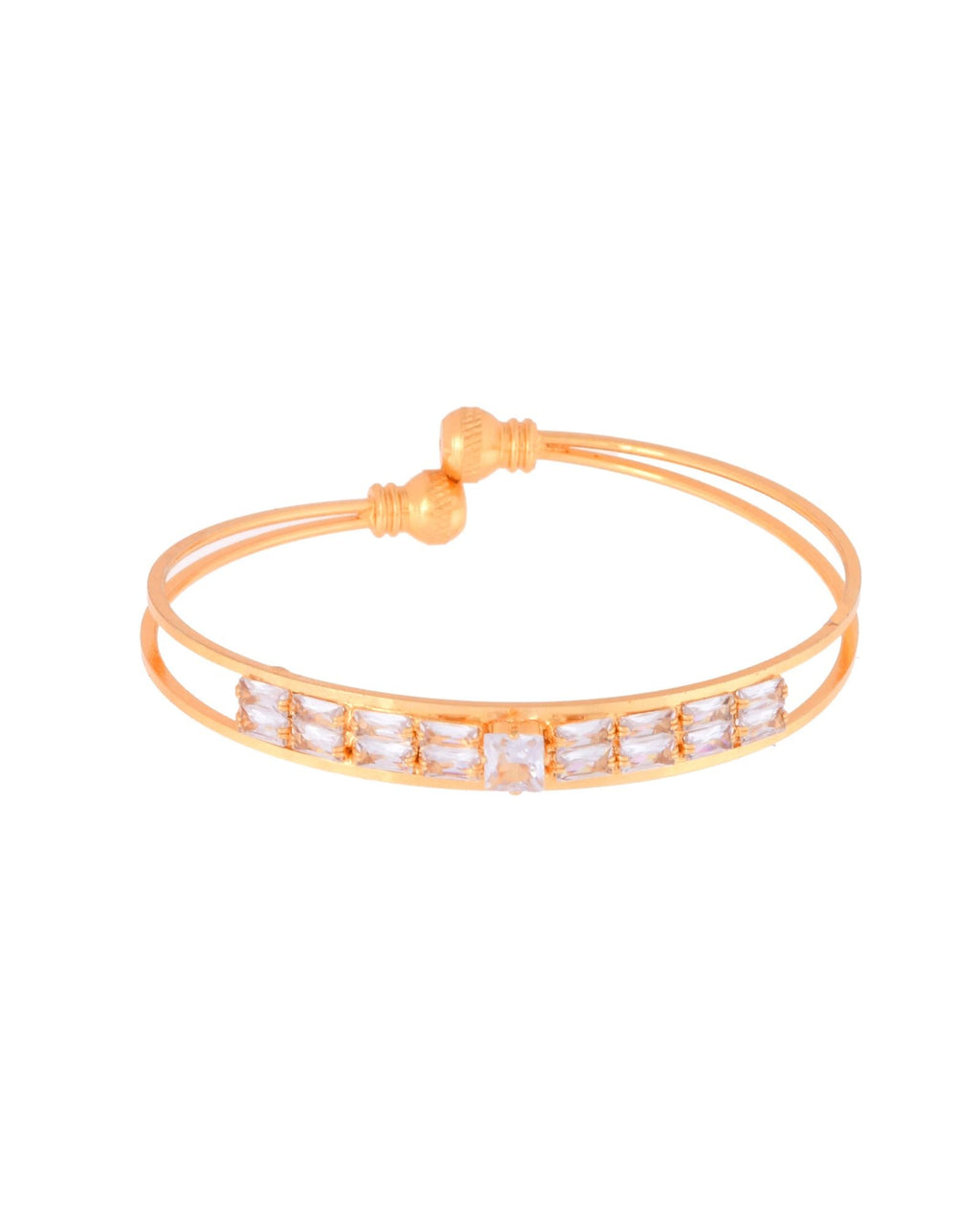 Jewels Nest Gold-Toned Stone Studded Openable Bangles For Women | Grocsy