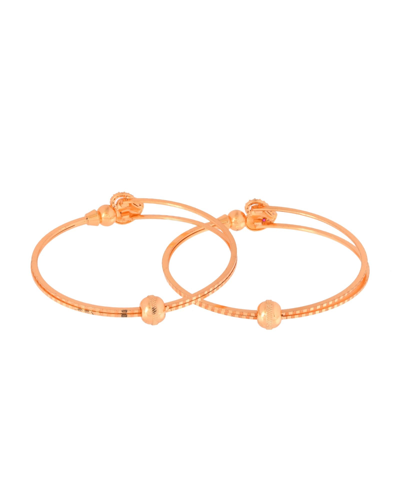 Jewels Nest Gold-Toned Stone Accent Openable Bangles For Women | Grocsy