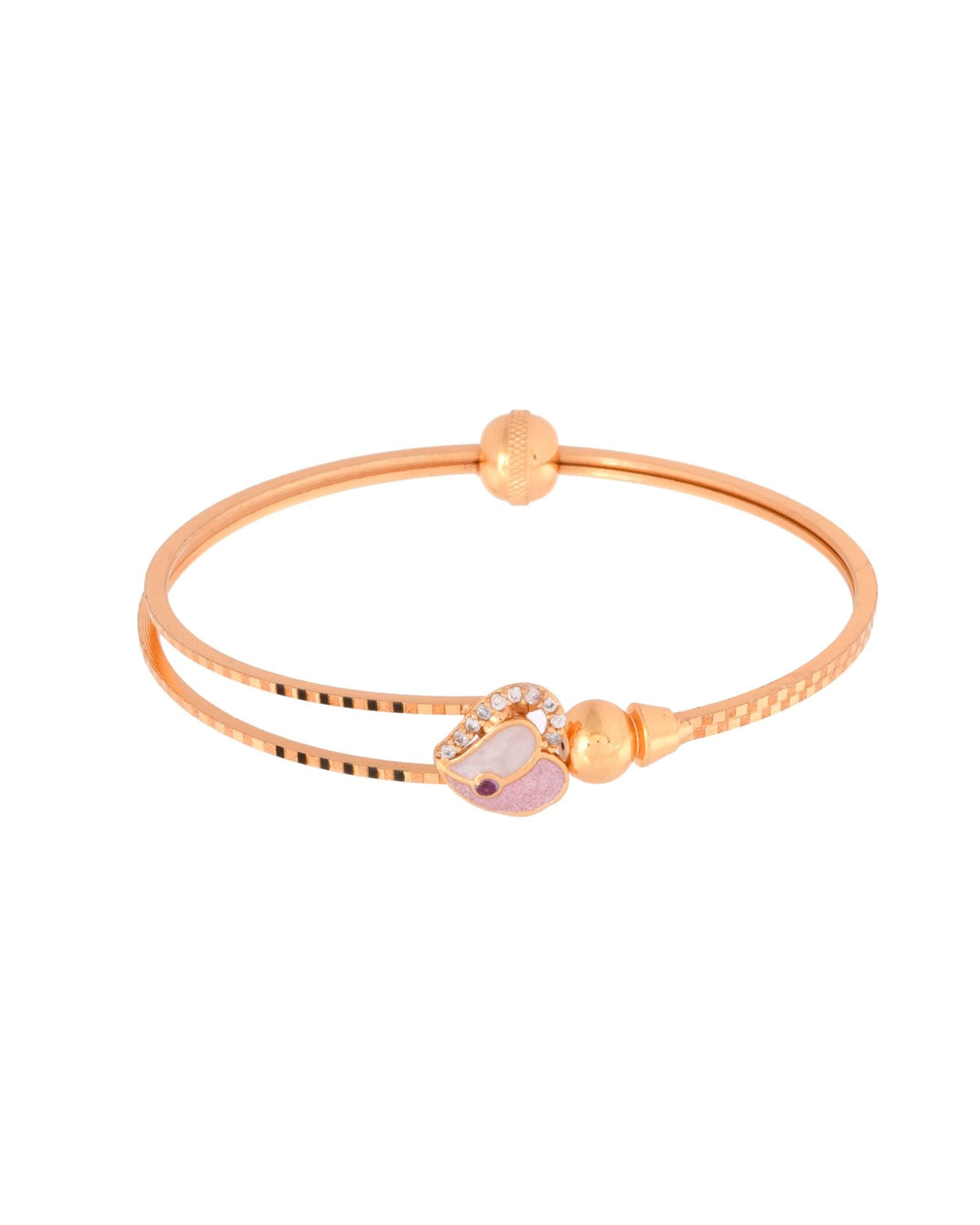Jewels Nest Gold-Toned Stone Accent Openable Bangles For Women | Grocsy
