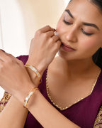 Jewels Nest Gold-Toned Crystal Studded Openable Bangles For Women | Grocsy