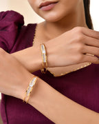 Jewels Nest Gold-Toned Crystal Studded Openable Bangles For Women | Grocsy