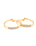 Jewels Nest Gold-Toned Crystal Studded Openable Bangles For Women | Grocsy