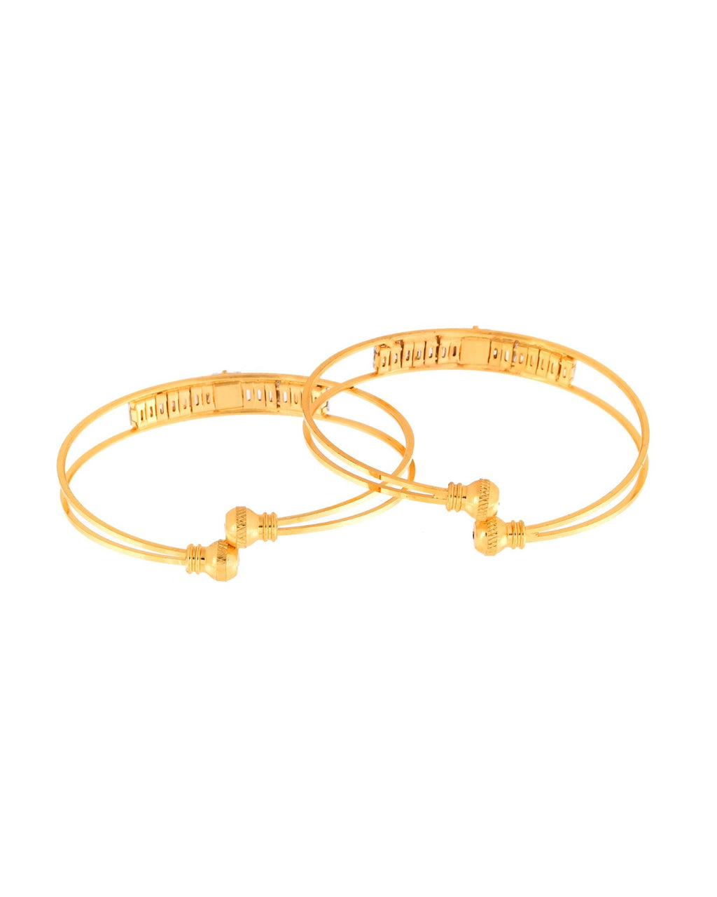 Jewels Nest Gold-Toned Crystal Studded Openable Bangles For Women | Grocsy