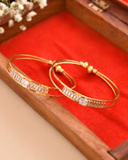 Jewels Nest Gold-Toned Crystal Studded Openable Bangles For Women | Grocsy