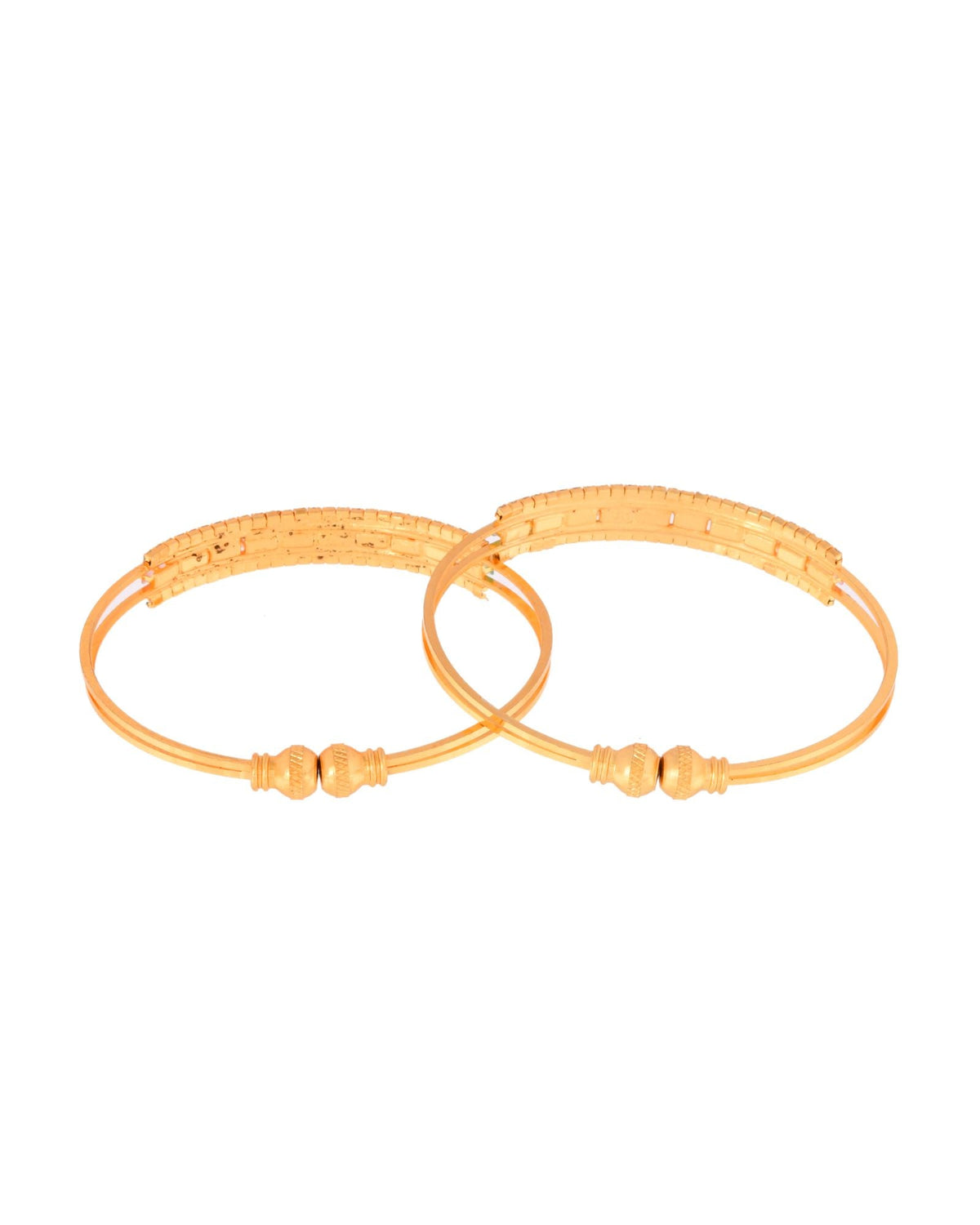 Jewels Nest Gold-Toned Dual Stone Crystal Detail Openable Bangles For Women | Grocsy