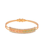 Jewels Nest Gold-Toned Dual Stone Crystal Detail Openable Bangles For Women | Grocsy