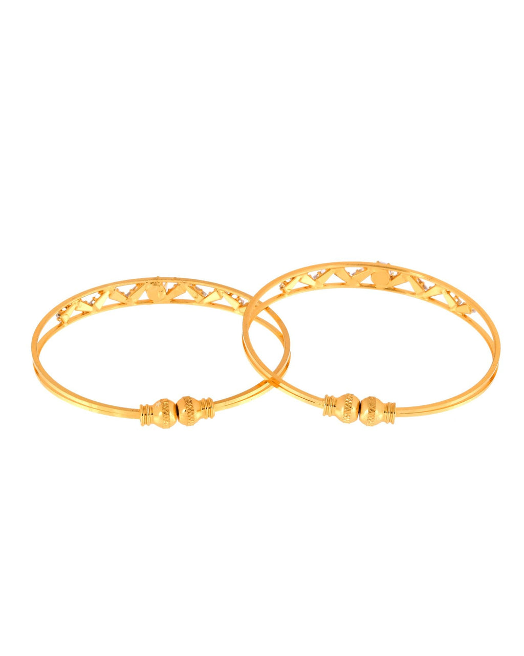 Jewels Nest Gold-Plated Crystal Studded Adjustable Bangle Set For Women | Grocsy