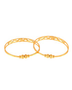 Jewels Nest Gold-Plated Crystal Studded Adjustable Bangle Set For Women | Grocsy