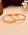 Jewels Nest Gold-Plated Crystal Studded Adjustable Bangle Set For Women | Grocsy