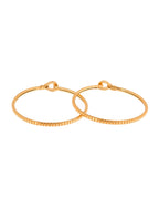 Jewels Nest Gold-Plated Textured Bangle Set With Crystal Accent For Women | Grocsy
