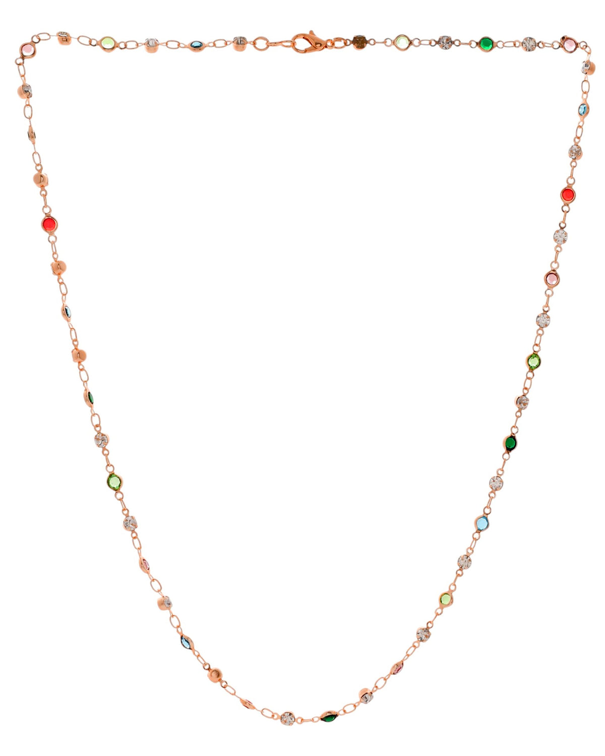 Jewels Nest Exquisite Gold-Tone Multi-Stone Embellished Chain for Men & Women | Grocsy