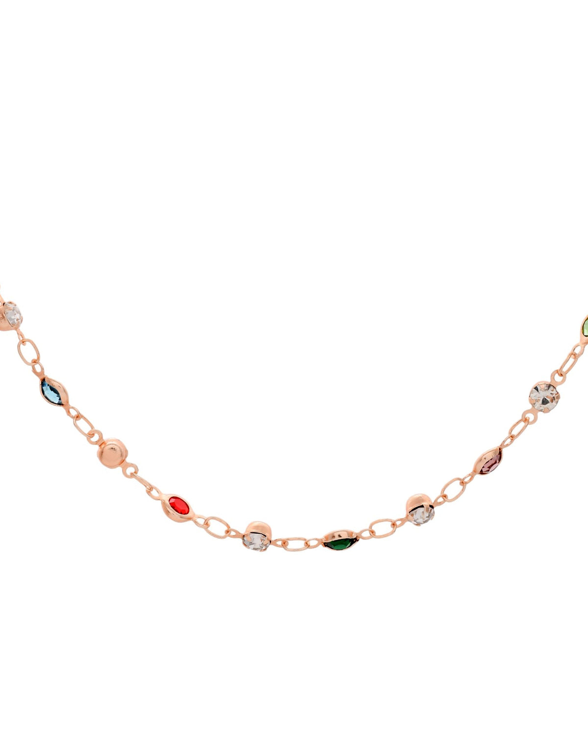 Jewels Nest Exquisite Gold-Tone Multi-Stone Embellished Chain for Men & Women | Grocsy