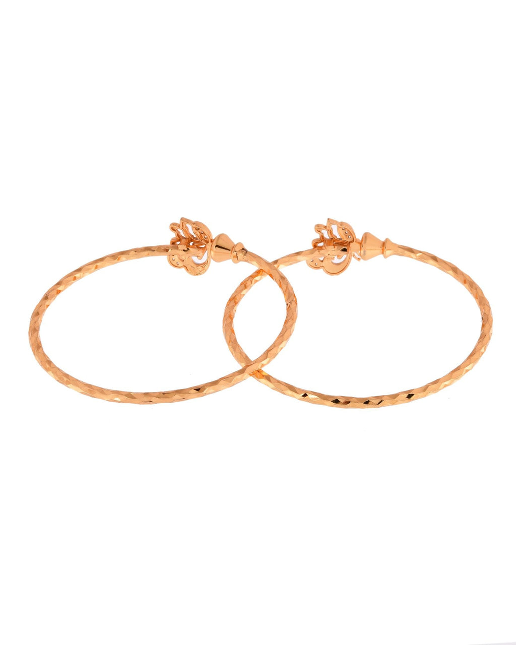 Jewels Nest Gold-Plated Textured Bangle Set With Butterfly Motif For Women | Grocsy